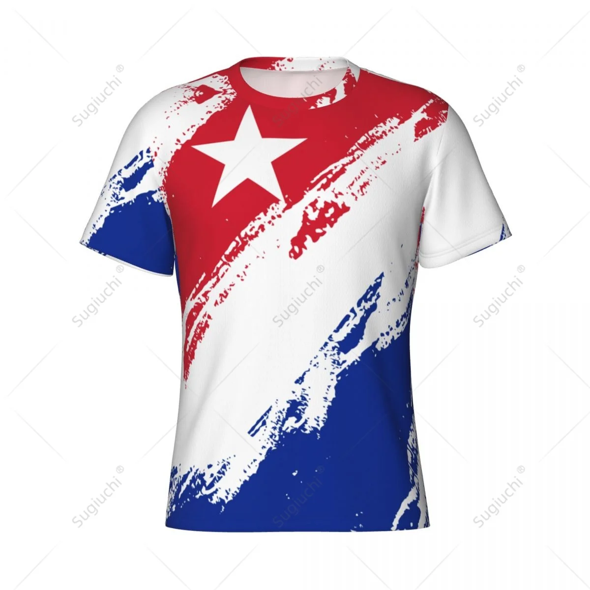 Custom Name Nunber Cuba Flag Color Men Tight Sports T-shirt Women Tees jersey For Soccer Football Fans