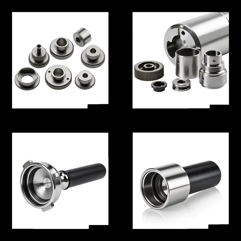 for Custom Aluminum Bottomless Filter Pressure Gauge Adapter Descaling Nozzle CNC Machined Coffee Machine Accessories