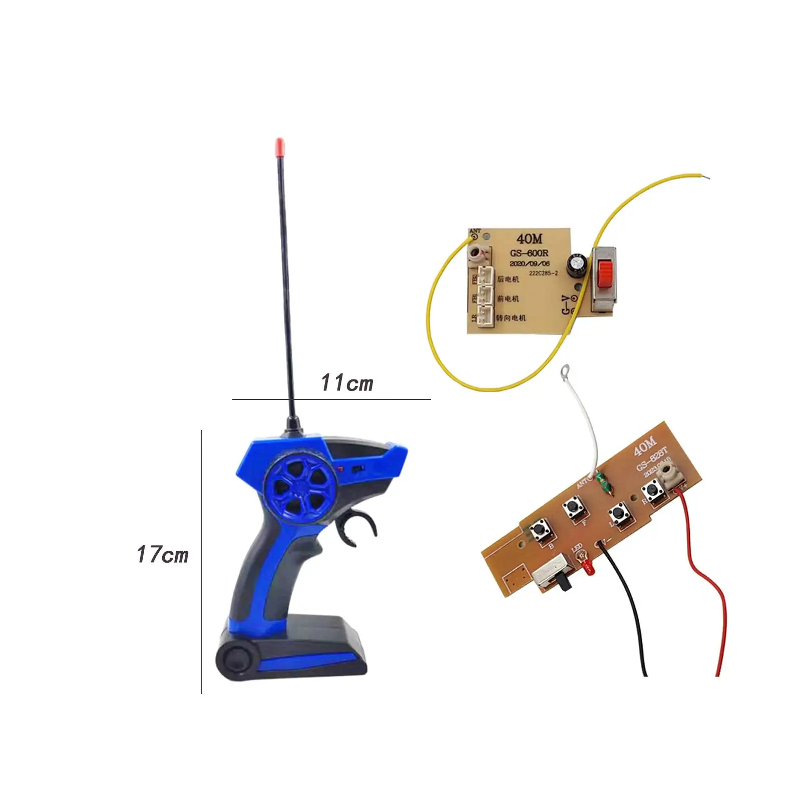 RC Remote Controller and Receiver Kit with DIY Transmitter Board Multi-color Electronic Components for RC Airplane Accessories