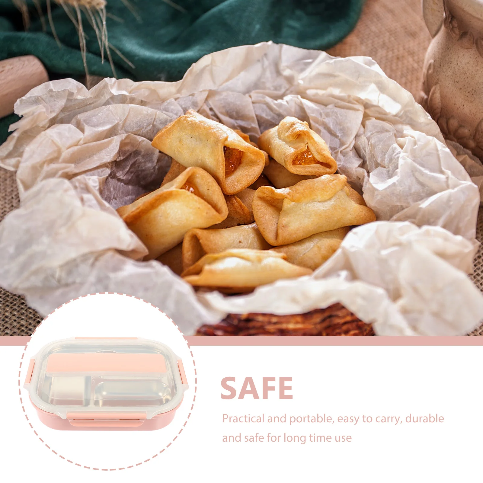 

Stainless Steel Multi-Grid Leak Proof Portable Lunch Box Food Storage for Students Office Outdoor