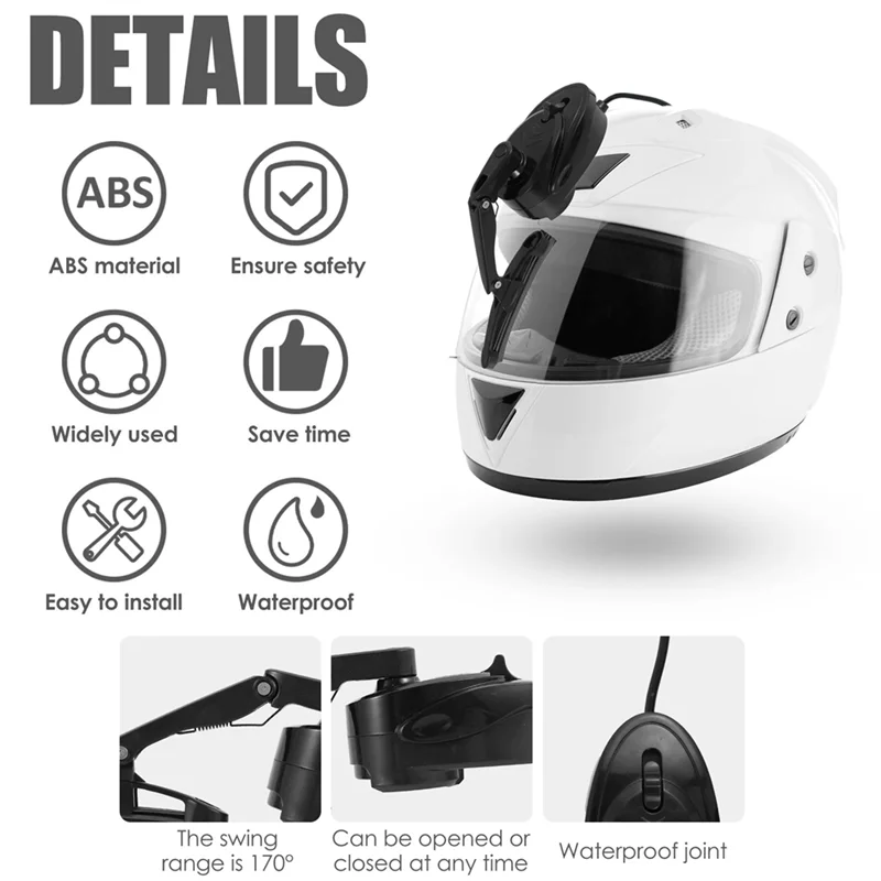 A37T-Motorhelm Elektrische Ruitenwissers Ruitenwissers 1200Mah Integraalhelm Ruitenwissers