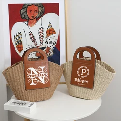 Nuova borsa a tracolla tessuta moda estiva borsa grande da donna borsa da spiaggia lavorata a maglia con nome personalizzato borsa da donna Shopper Tote