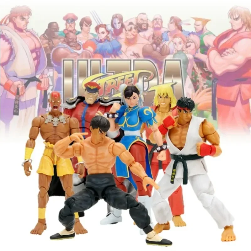 

Original Aanime Jada Toys Streets Fighter 1/12 Action Figure Ryu Chun-Li Rufus Fei Long Collection Hobby Model Toy for Kids Gift