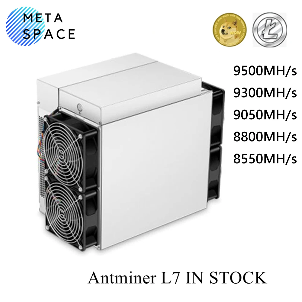 New Antminer L7 LTC/DOGE Miner 8550M 8800M 9050M 9300M 9500M Scrypt Algorithm Asic Miner L7 Bitmain Dogecoin Litcoin Miner