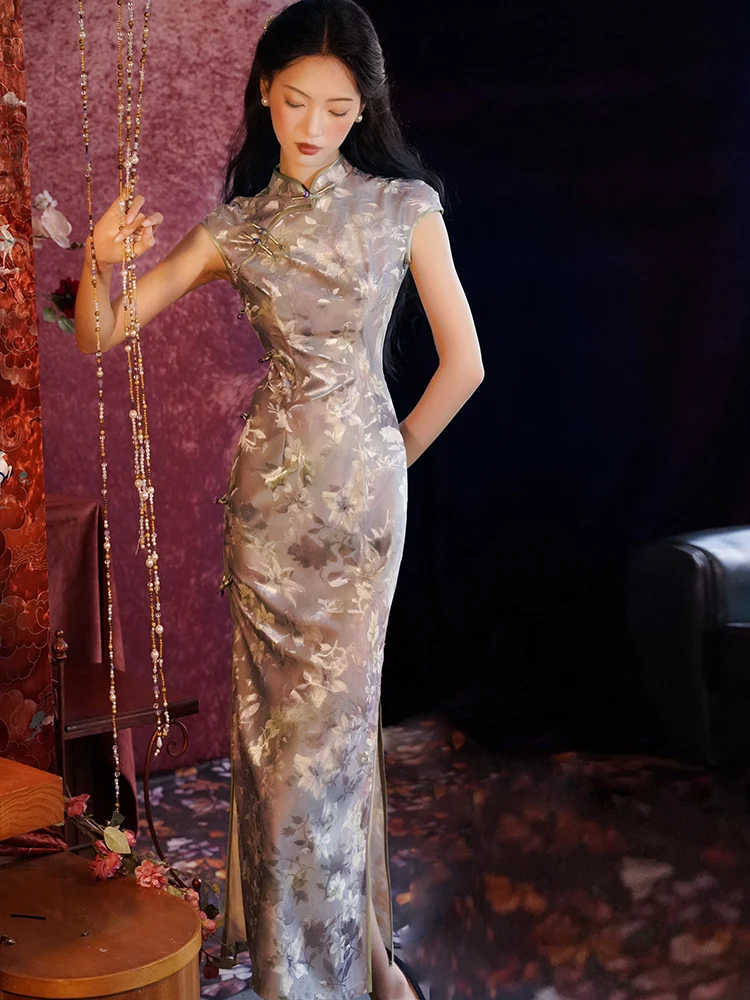 ele-velvet-dr-women's-new-retro-sle-mid-length-sve-ort-autumn-winter-faionable-chinese-dr