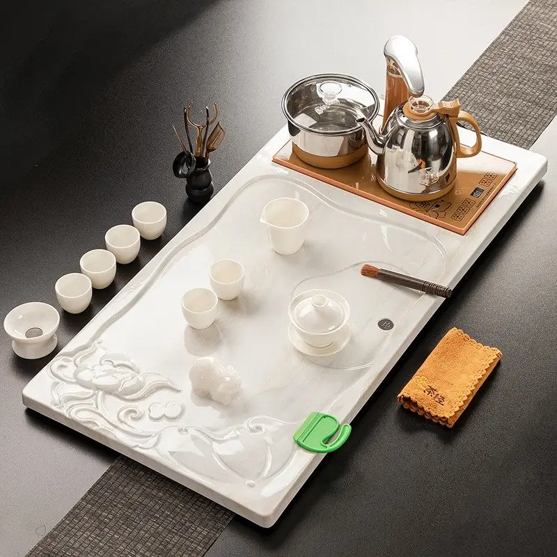 

Мраморный поднос для чая, декоративный поднос для офиса, церемоний и приемов, роскошная посуда, украшение для дома
