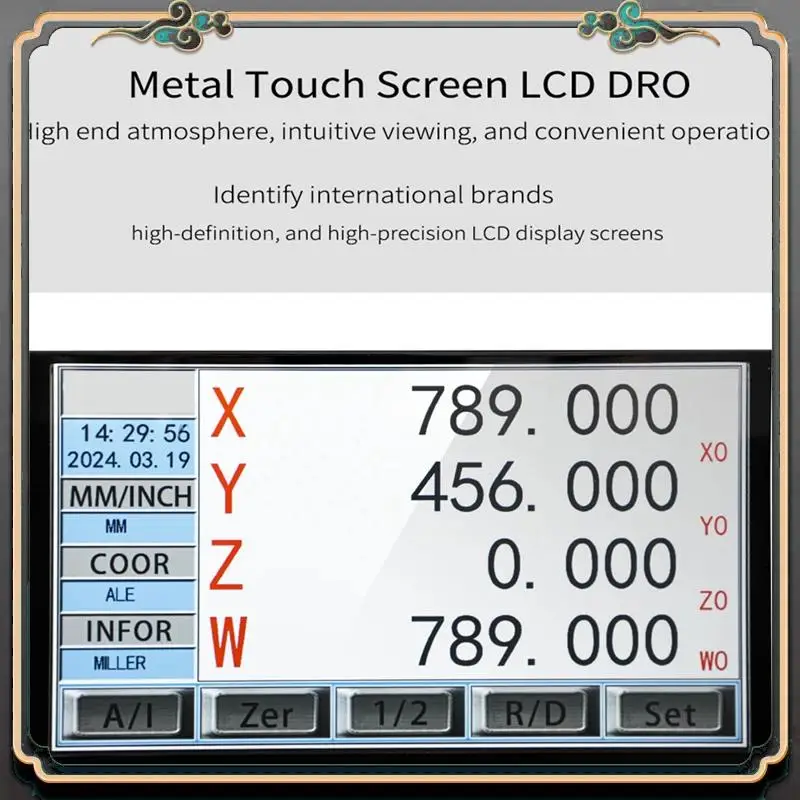 ASMA-SDS200S LCD Full Touch Screen Digital Readout DRO Metal Cover Linear Scale Display Counter For Milling Lathe US PLUG