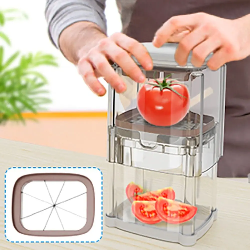 

Household Manual French Fries Cutter 4 in 1 Hand Press Vegetable Dicer Efficient with 4 Blades Fruit Slicer Cooking