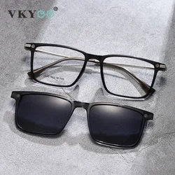 VKYEE Square Magnetic Clip-On Eyewear UV Protective Polarized Sunglasses Customizable Prescription Reading Glasses TJ2245