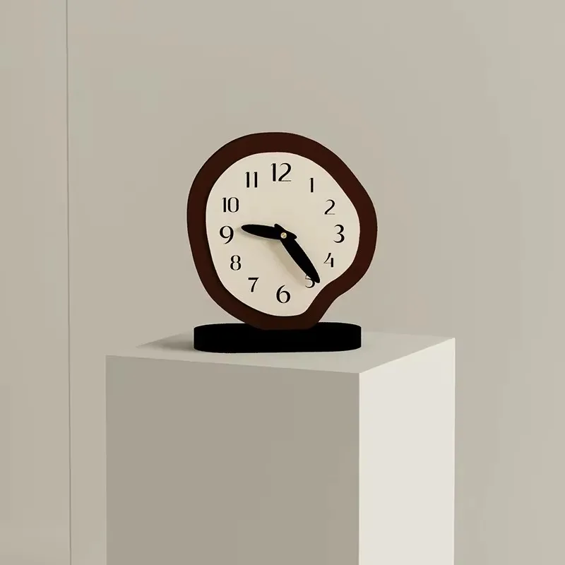 Artistic Design Silent Desktop Alarm Clock, Creative Minimalist Table Clock, Living Room Bedroom Home Decoration
