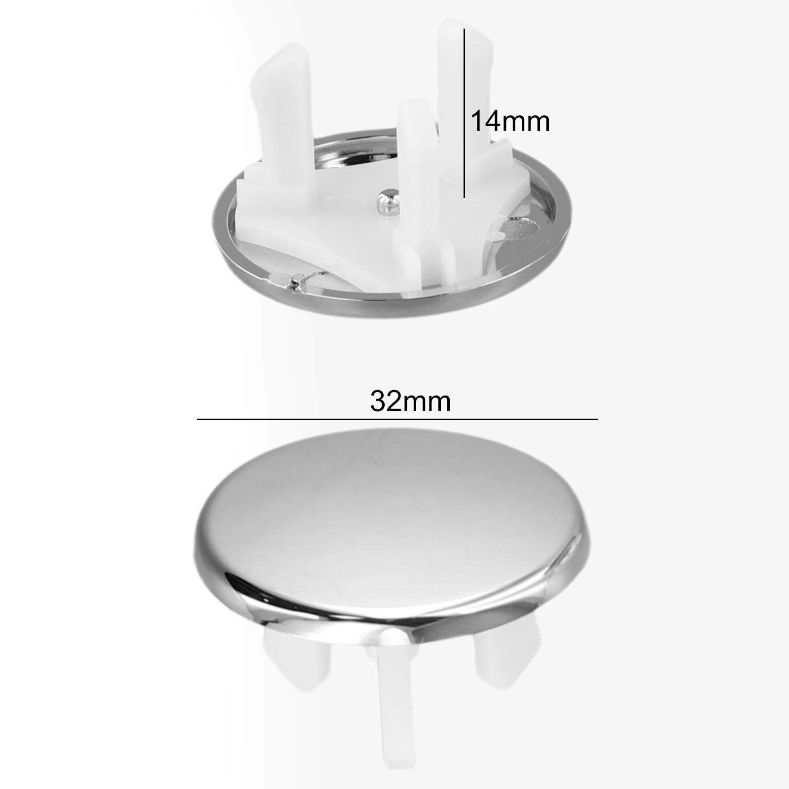 Bathroom Basin Overflow Hole Replacement Cover 2pcs Chrome Round Trim Designed for Standard 22mm 24mm Sink Overflow Holes