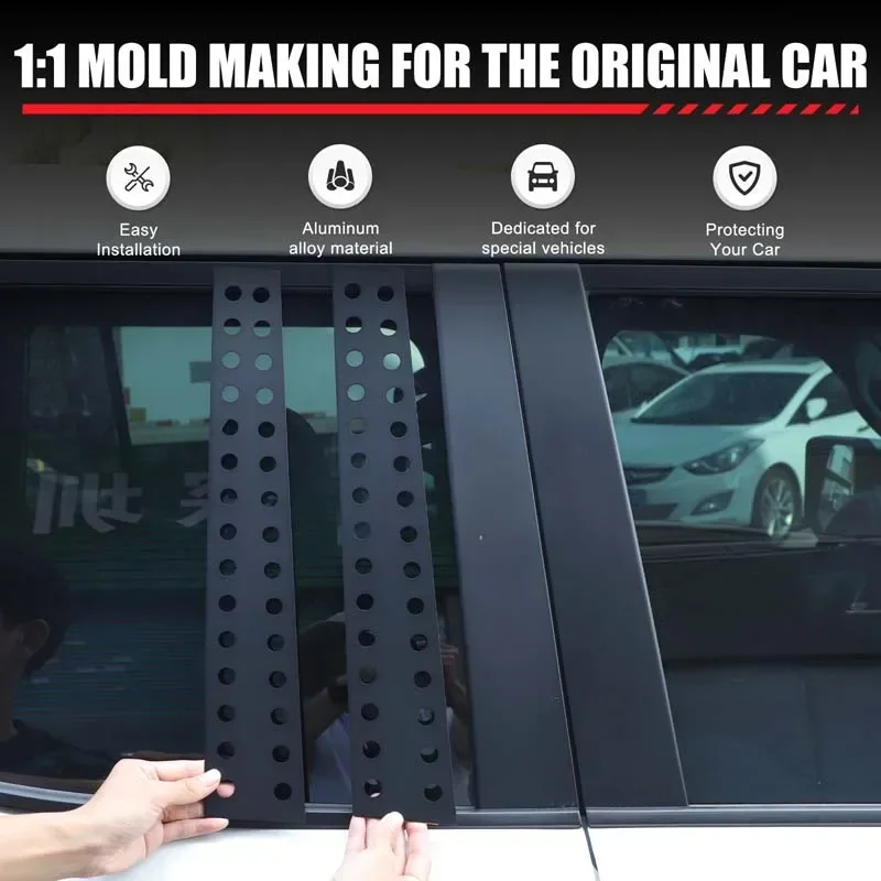 For Toyota Land Cruiser Prado 250 LC250 2024+ Aluminum Alloy Car Mid-Column Rear Window Honeycomb Board Sticker Car Accessories