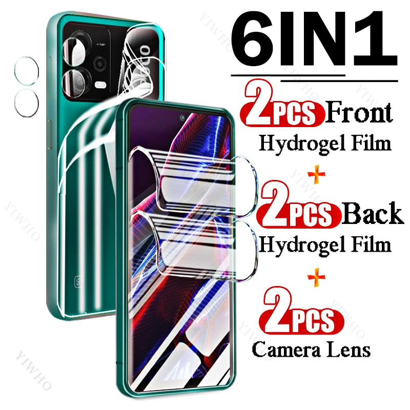 9in1 Full Covers Front Back Hydrogel Film for Xiaomi Poco X5 22111317PG Fingerprint Screen Protectors for Xiaomi X 5 Camera Lens