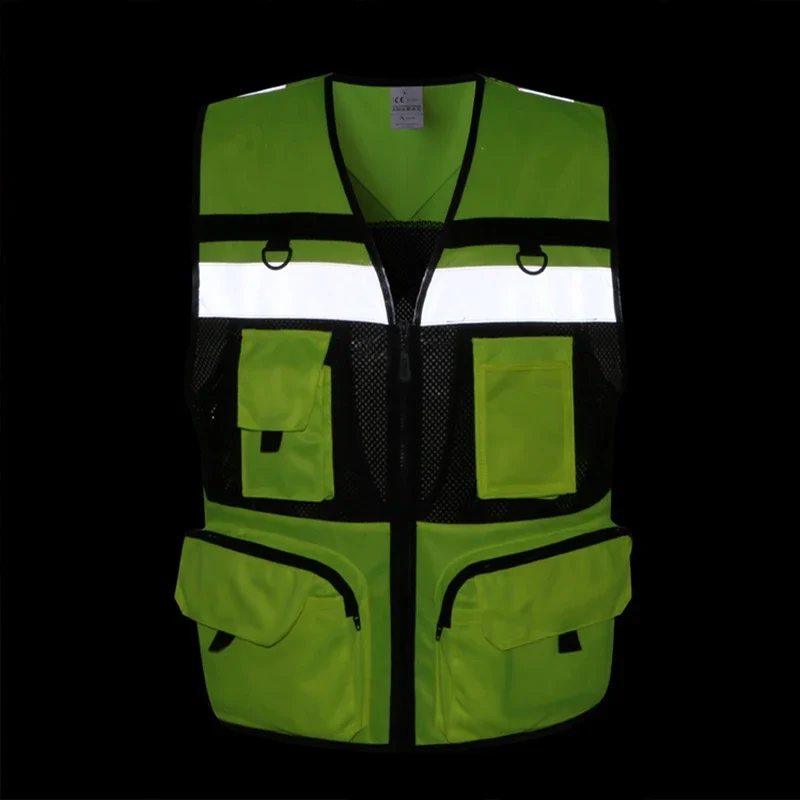 Custom LOGO High Visibility Reflective Vest Safety Vest Working Clothes Motorcycle Cycling Sports Outdoor Reflective Jacket