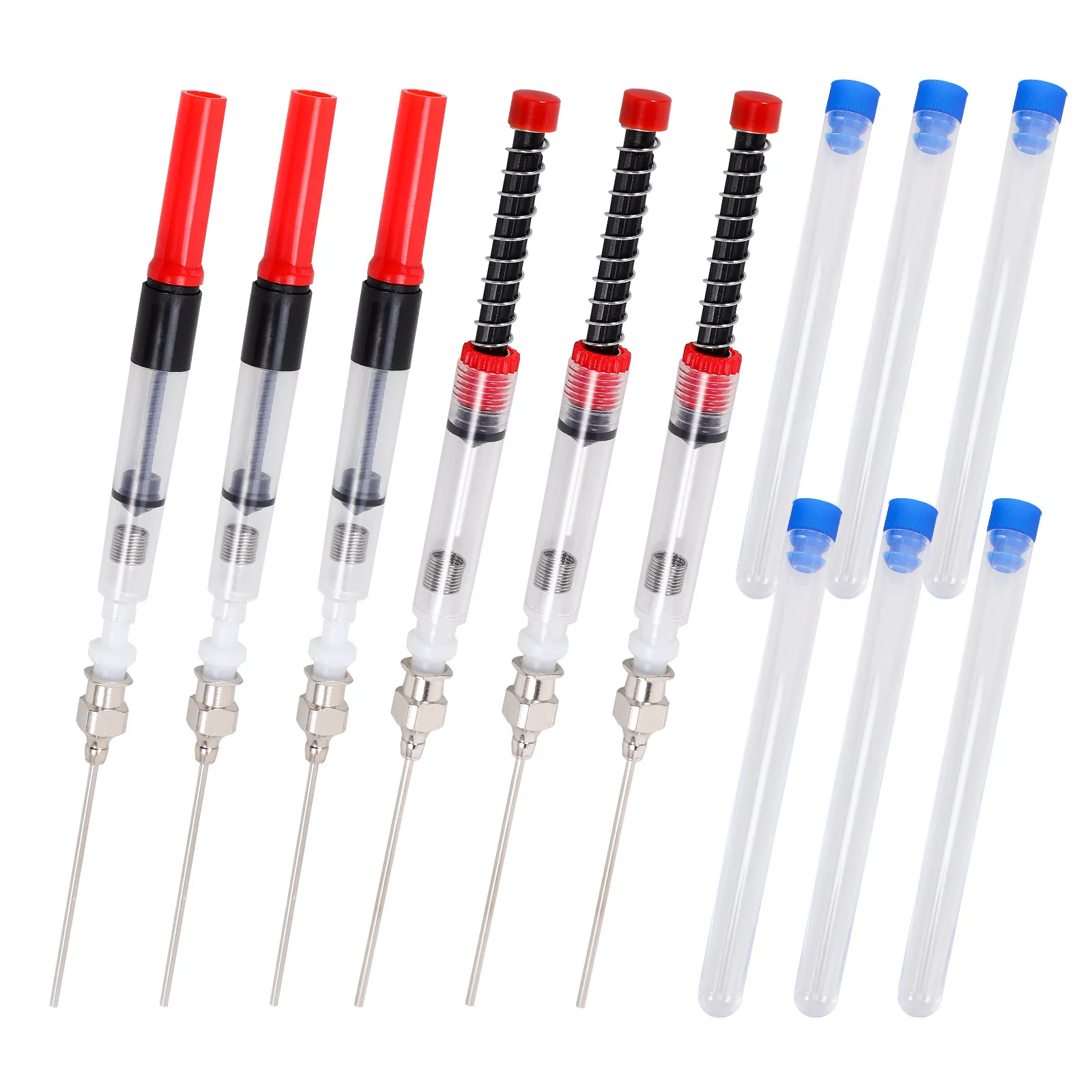 6Pcs Fountain Pen Ink Absorber Refillable Metal Plastic Spring Converter for Bottled Ink Easy Fill Tool Students Office Use
