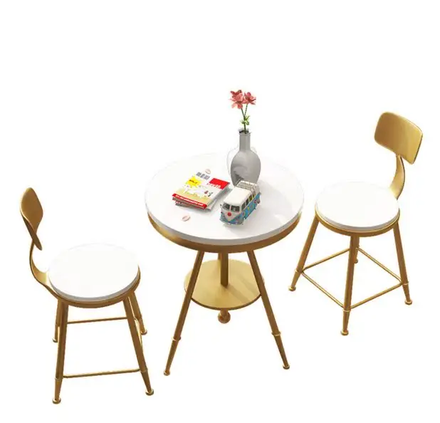 

Iron balcony table and chair three piece set, small coffee table, home balcony, leisure table and chair combination