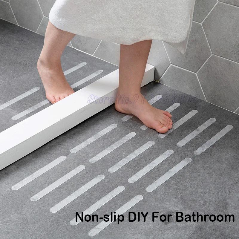 Child Elderly Safe Anti Slip Stairs Tapes PEVA Rubber Bathroom Anti Slip Stickers Warning Stripes Emergency Lines Wall Sticker