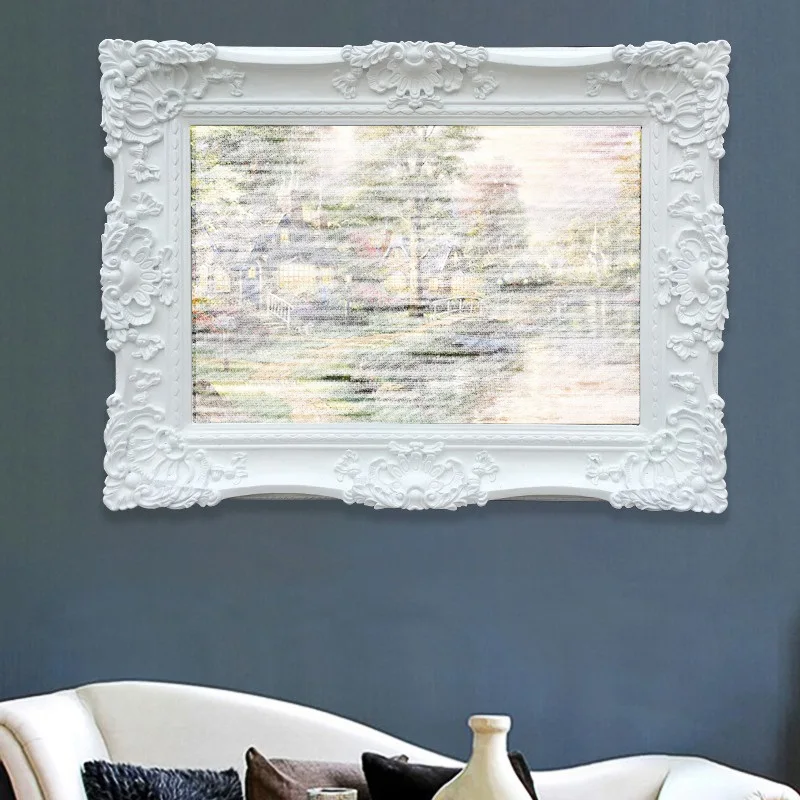 European Style Living Room Decoration Picture Frame, Oil Painting Frame Wall Hanging Porch Art Wedding Photo Resin Frame image 4