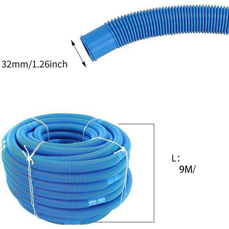 9M Swimming Pool Vacuum Cleaner Hose Suction Swimming Replacement Pipe Pool Cleaner Tool Swimming Pool Cleaning Hose