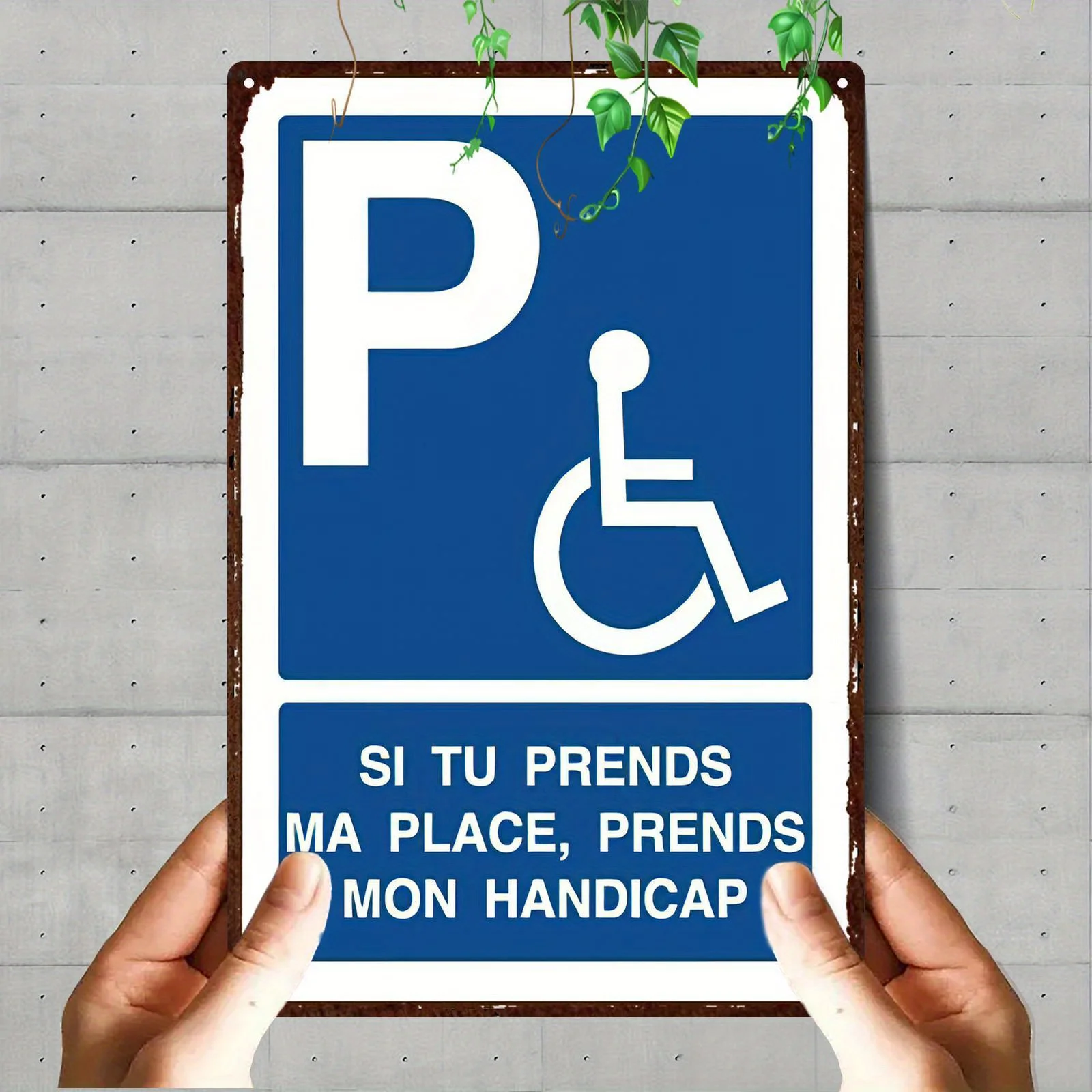 Printing Sign, French French Stationed Sign for Handicapped Persons, , Perfect for Home Decor, Club And Outdoor Decor - Durabl