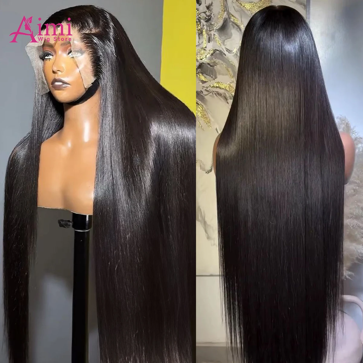 40インチ 360レースフロントウィッグ 人毛 200密度 ボーンストレートウィッグ 13x6 HD透明レースフロントウィッグ ブラジル人毛ウィッグ