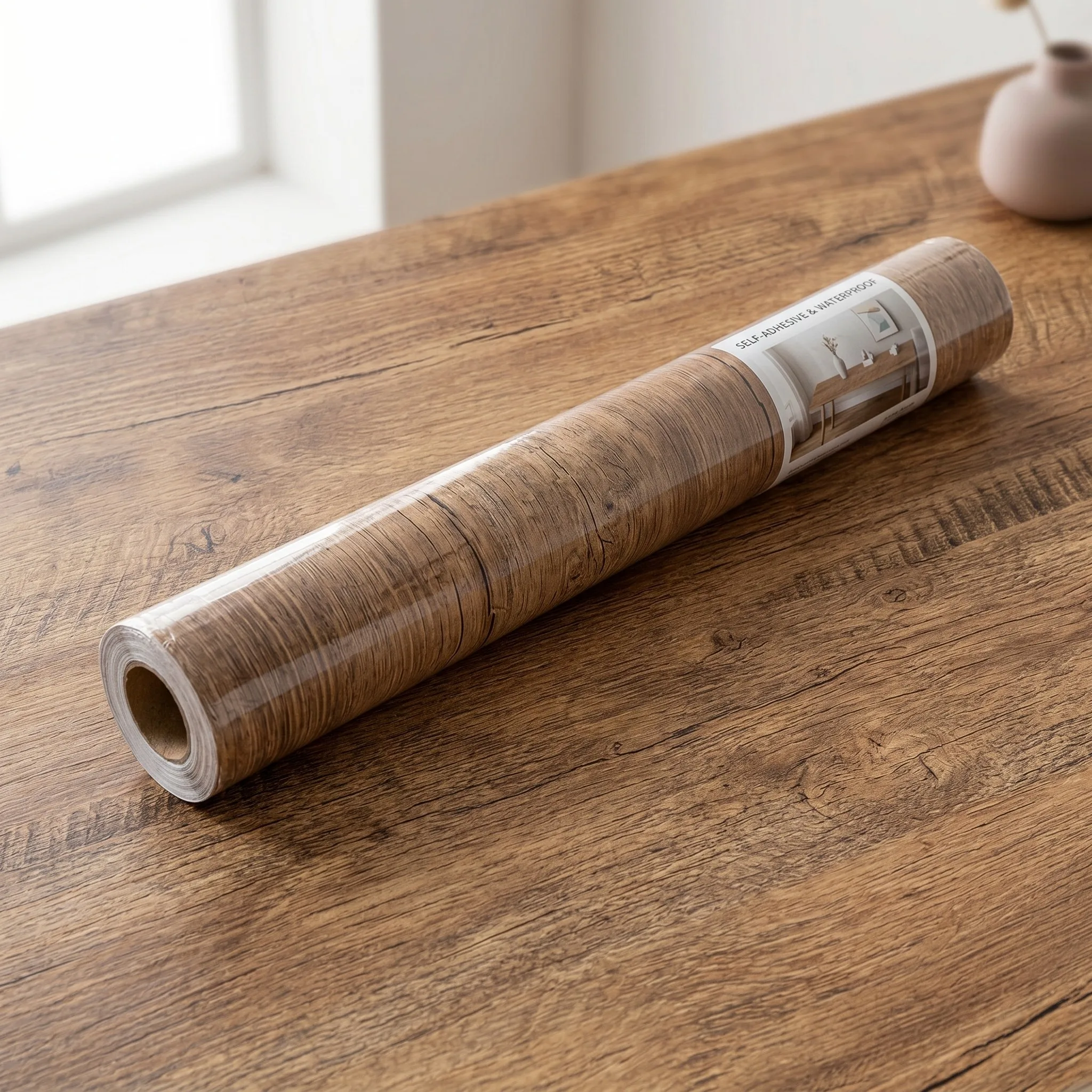 55cm 3D Wood Grain Self Adhesive PVC Wallpaper Waterproof Stickers for Wardrobe Cupboard Table Furniture Home Decor