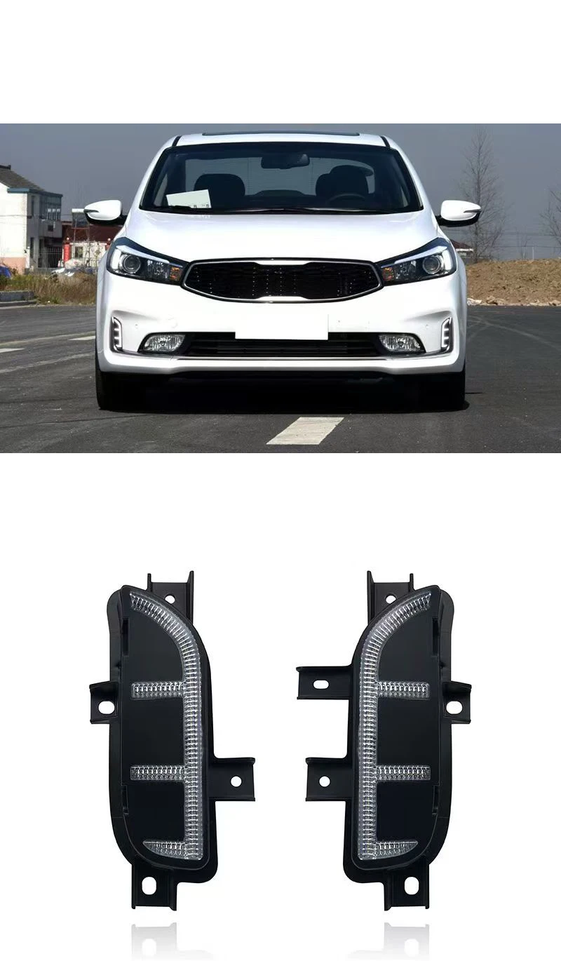 سيارة النهار تشغيل ضوء مصباح Led ترقية لكيا K3 سيراتو فورتي 2016 2017 2018 اكسسوارات السيارات أطقم أضواء التصميم #2