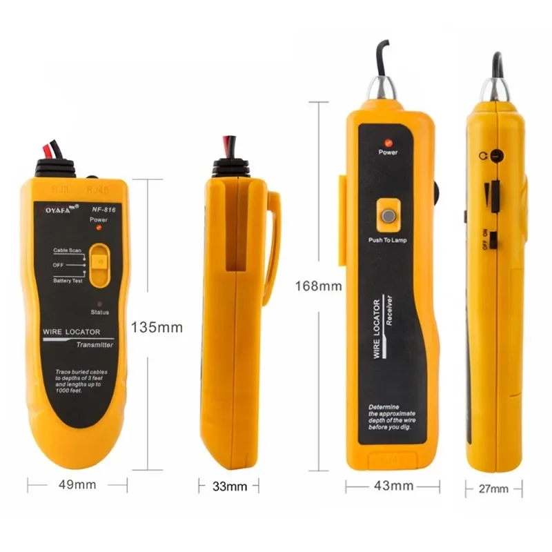 Imagem -02 - Noyafa Nf816 Localizador de Cabo Instrumento de Detecção de Cabo Subterrâneo Testador de Circuito de Linha de Fiação Oculta de Alta Qualidade