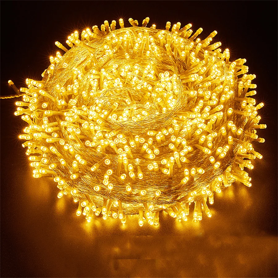 100M 200M 300M LED Christmas Fairy String Light Wedding Party Holiday Garland Light Waterproof Garden Twinkle Christmas Light