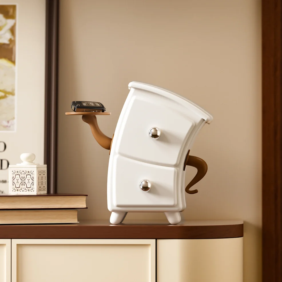 صندوق مجوهرات منظم المكتب - هدية رائعة وعالية الجودة لتدفئة المنزل/عيد الميلاد/الزفاف، زينة مكتبية لطيفة ومبتكرة #5