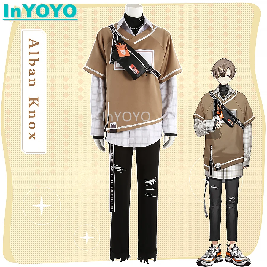 

InYOYO Alban Knox Cosplay Costume Vtuber NijisanjiNew Clothes Fashion Handsome Uniform Halloween Party Outfit Customized 2023