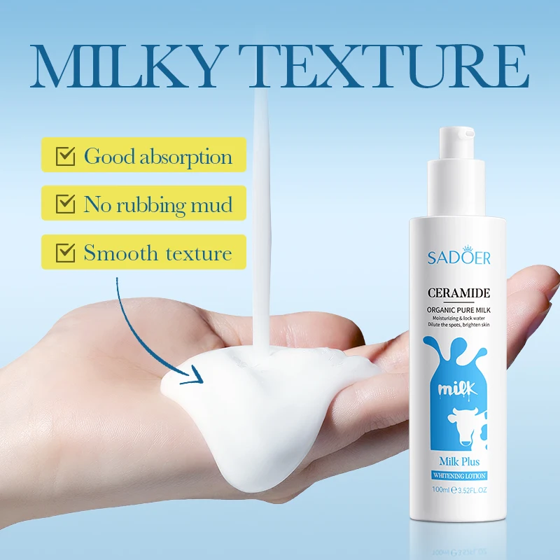 

100ml SADOER Ceramide Milk Whitening Lotion Nourishing Lotion Moisturizing Fade Line Fine Care Face Skin Facial O7P9
