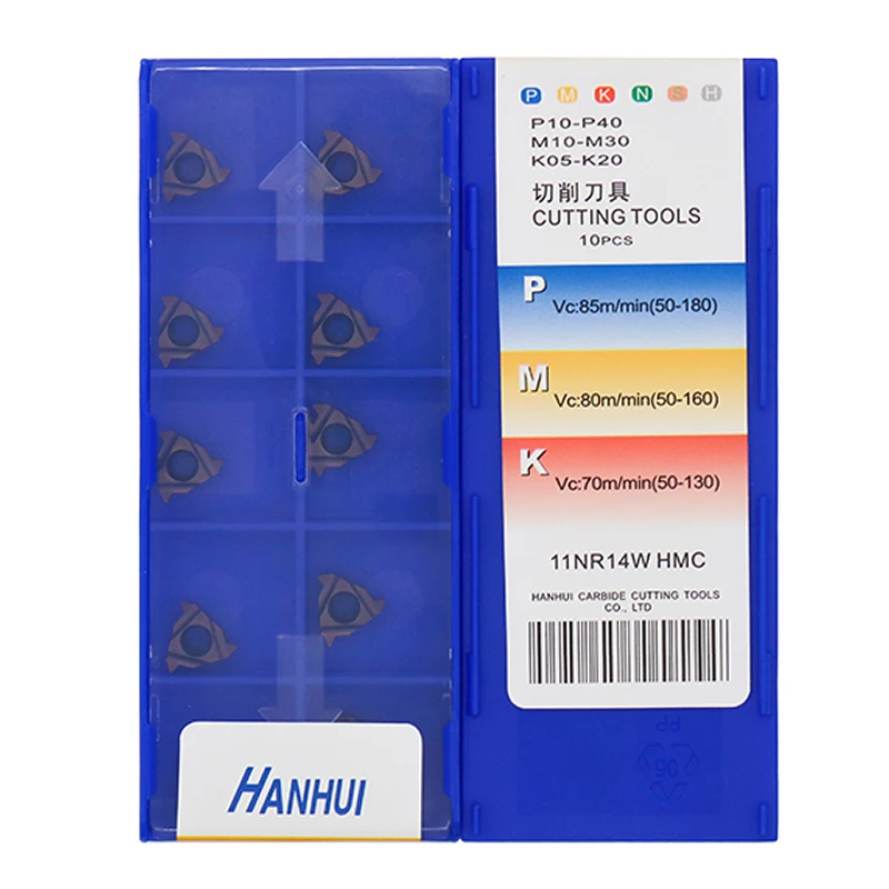 10pcs HANHUI Original 11NR 16ER 16NR 1.0 1.5 2.0 2.5 AG55 AG60 11W 14W 19W 11.5NPT 14NPT 11BSPT HMC CNC Thread Turning Inserts