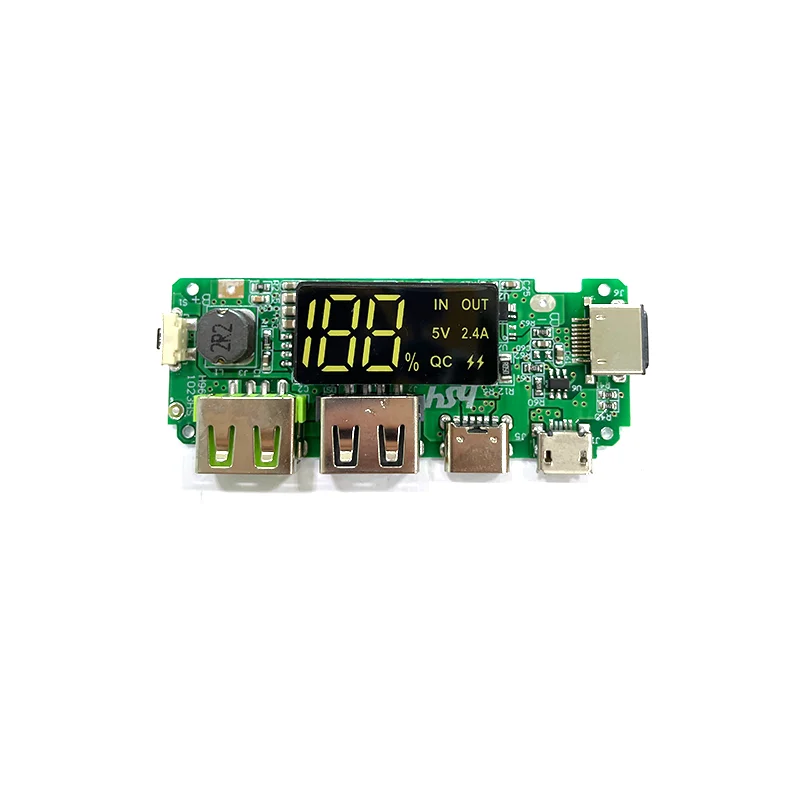 50PCS 5V 2.4A 3 USB Fast Charging Module 18650 Lithium Li-Ion Power Bank Battery Charger LED Display