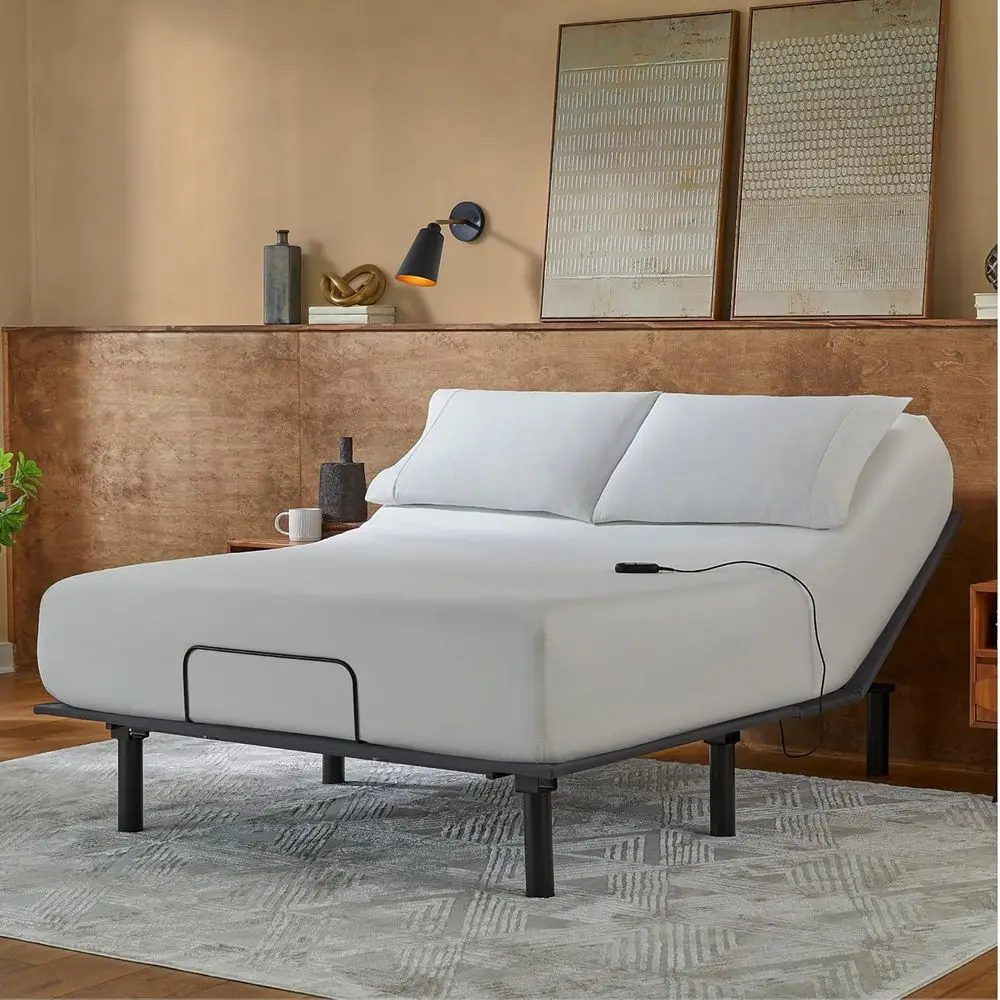 Adjustable Base Bed - Queen Size, Wired Remote, Removable Legs, Mobility & Storage Options
