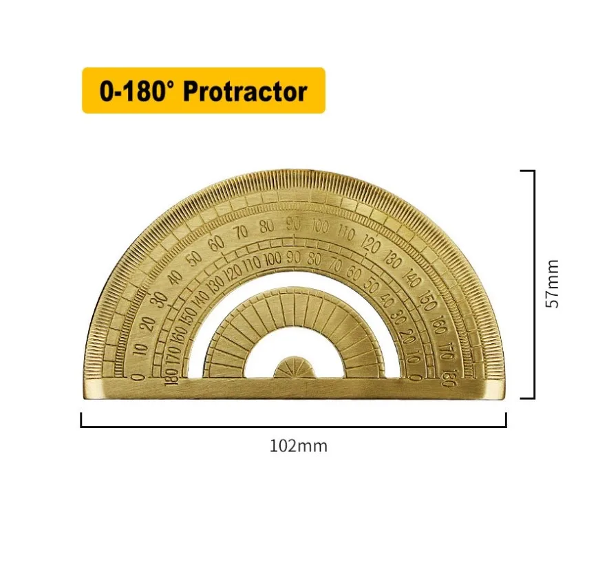 0-180 Degree Metal Brass Copper Protractor Office School Supplies Measuring Drawing Tool School Educational Supplies For Math