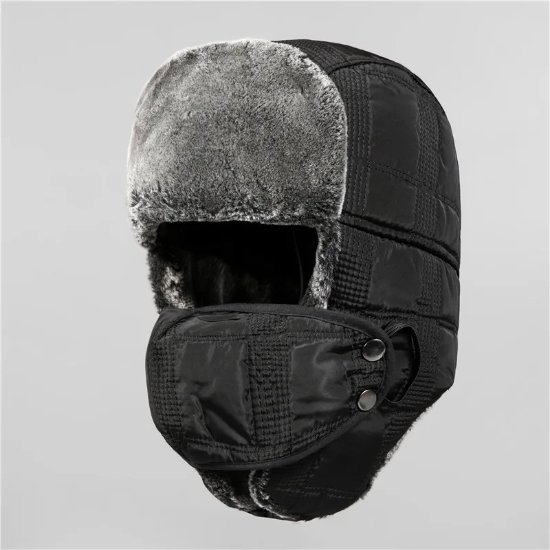 

Winter Warm Lei Feng Hat for Men, Thickened Cold-Proof Northeast Cotton Hat, Outdoor Cycling Windproof Snow Hat