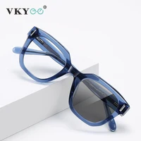 VKYEE, gafas de lectura con montura grande de Color a la moda para mujer, gafas de lectura antiluz azul, prescripción fotocromática personalizable para miopía LS009