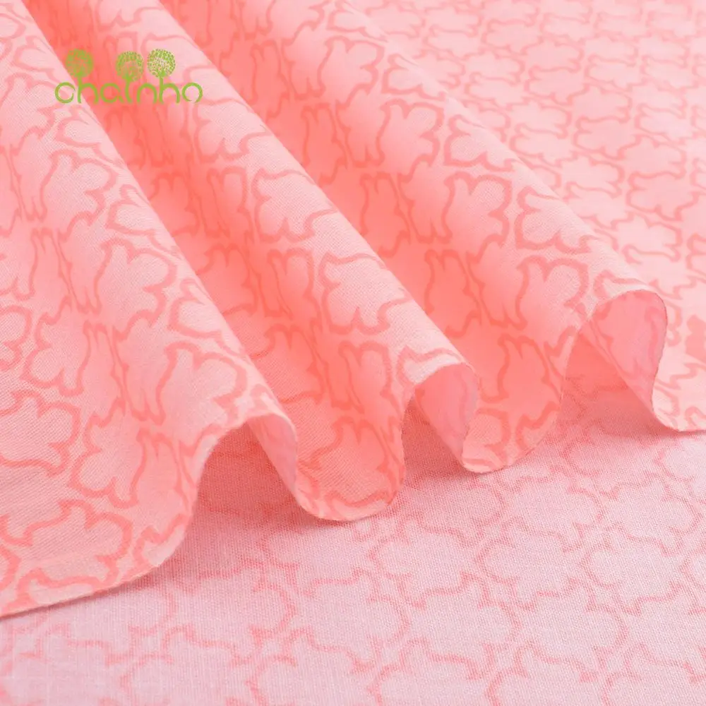 Chainho,Printed Twill Weave Cotton Fabric,Patchwork Cloth,DIY Sewing Quilting Material,Pink Love Series,3 Specification,CC389