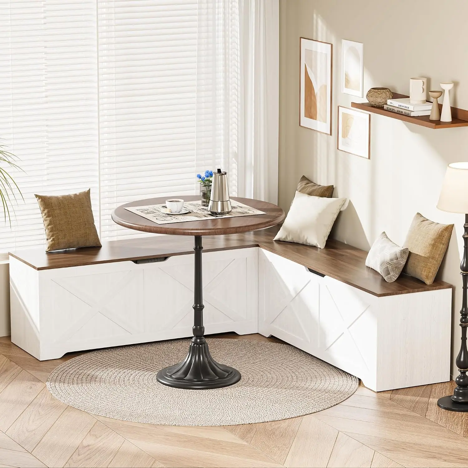 L Shaped Storage Bench, 63