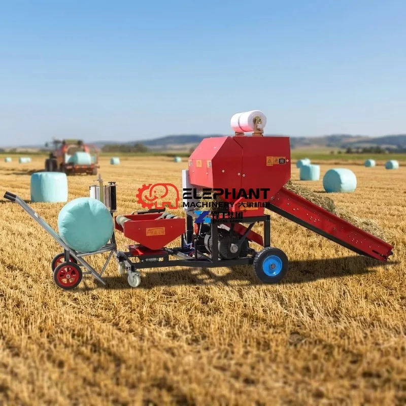 Heavy Duty Round Silage Baler High Capacity Corn Stalk Baling Machine with Bale Wrapper for Field Packing