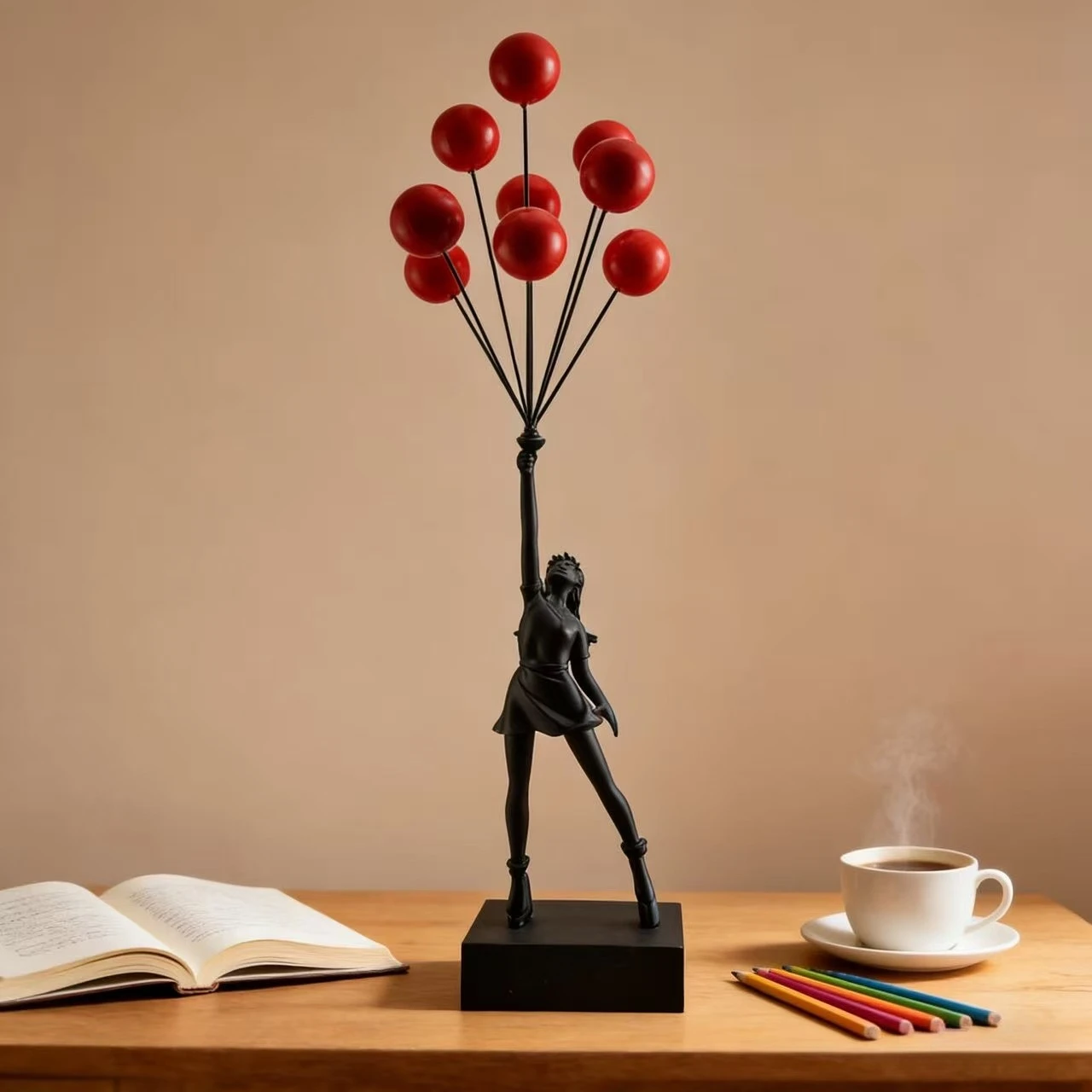 

Banksy Balloon Girl Statue Ornament Living Room Tabletop Decoration Resin Craft Sculpture Luxury Dining Table Home Decoration