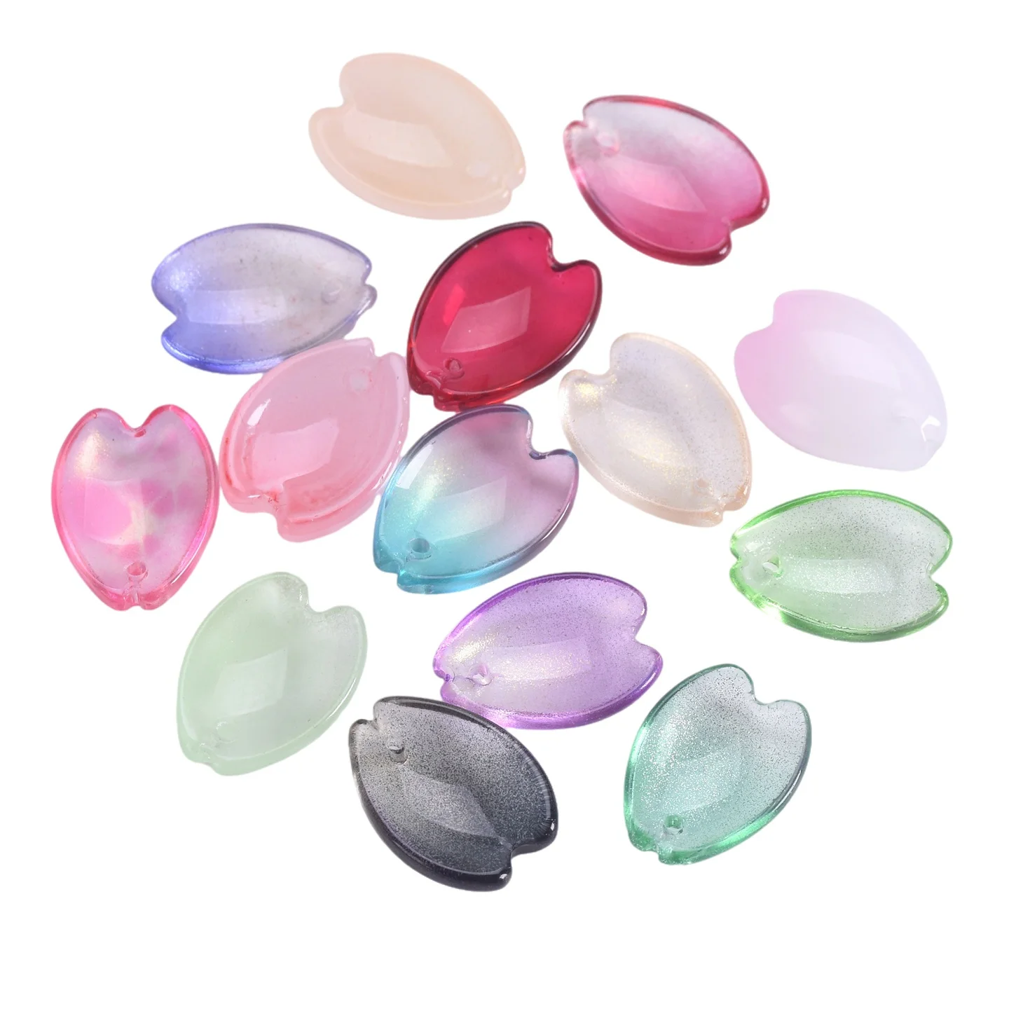 

10 шт., бусины в форме лепестков, 15,5x12 мм