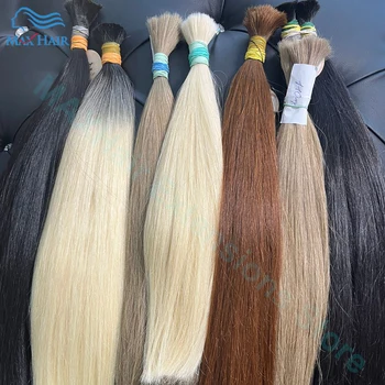 인간의 머리카락 대량 베트남어 머리 씨실 머리 없음 버진 레미 스트레이트 헤어 대량 실제 자연 머리 땋기 도매에 대한 씨실 없음
