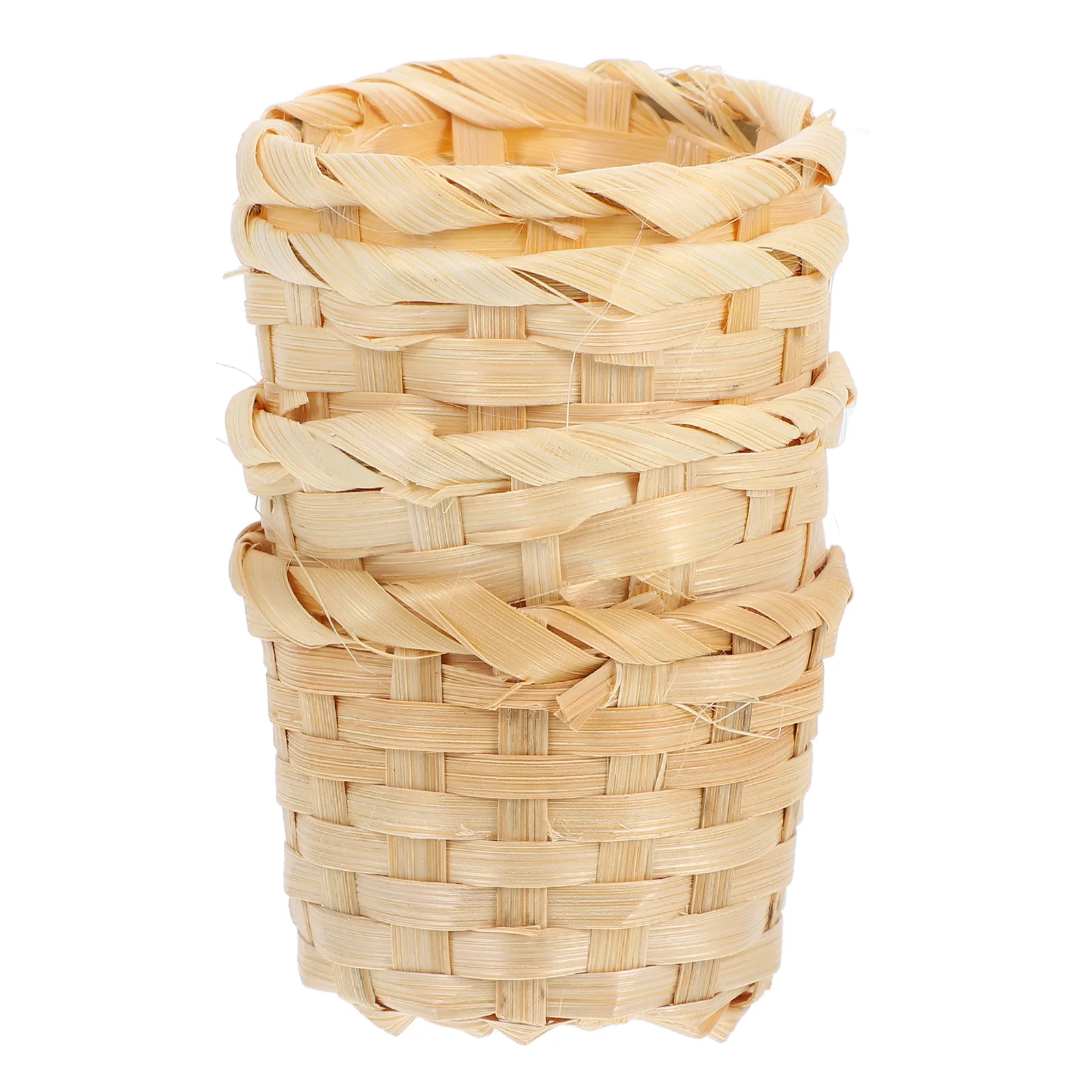 

4 Pcs Woven Basket Storage Small Mini Baskets Desktop Sundries Organizer Jute for Organizing Wood