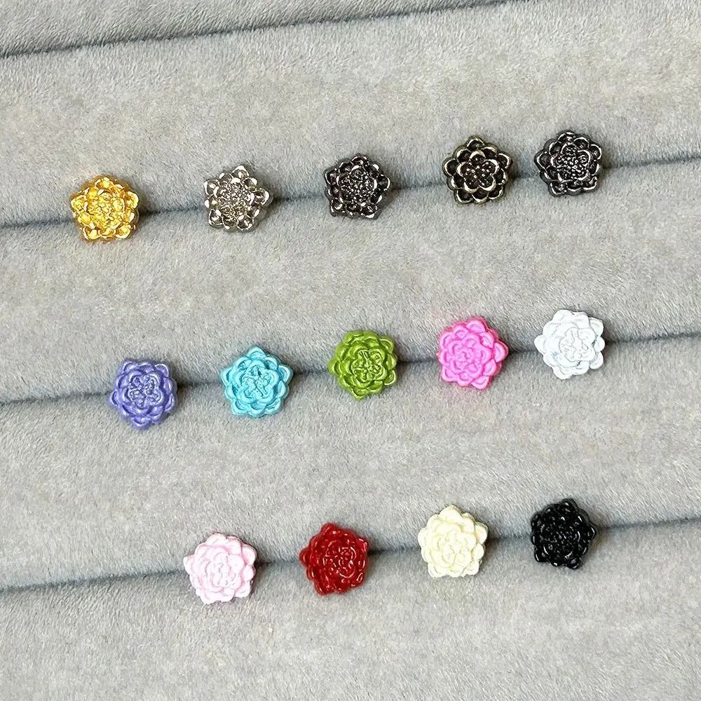 40pcs High Quality 6mm Doll Lotus Buttons Mini DIY Coat Buckles Handmade Doll Shoes Buckles 1/6 Doll Clothes Accessories