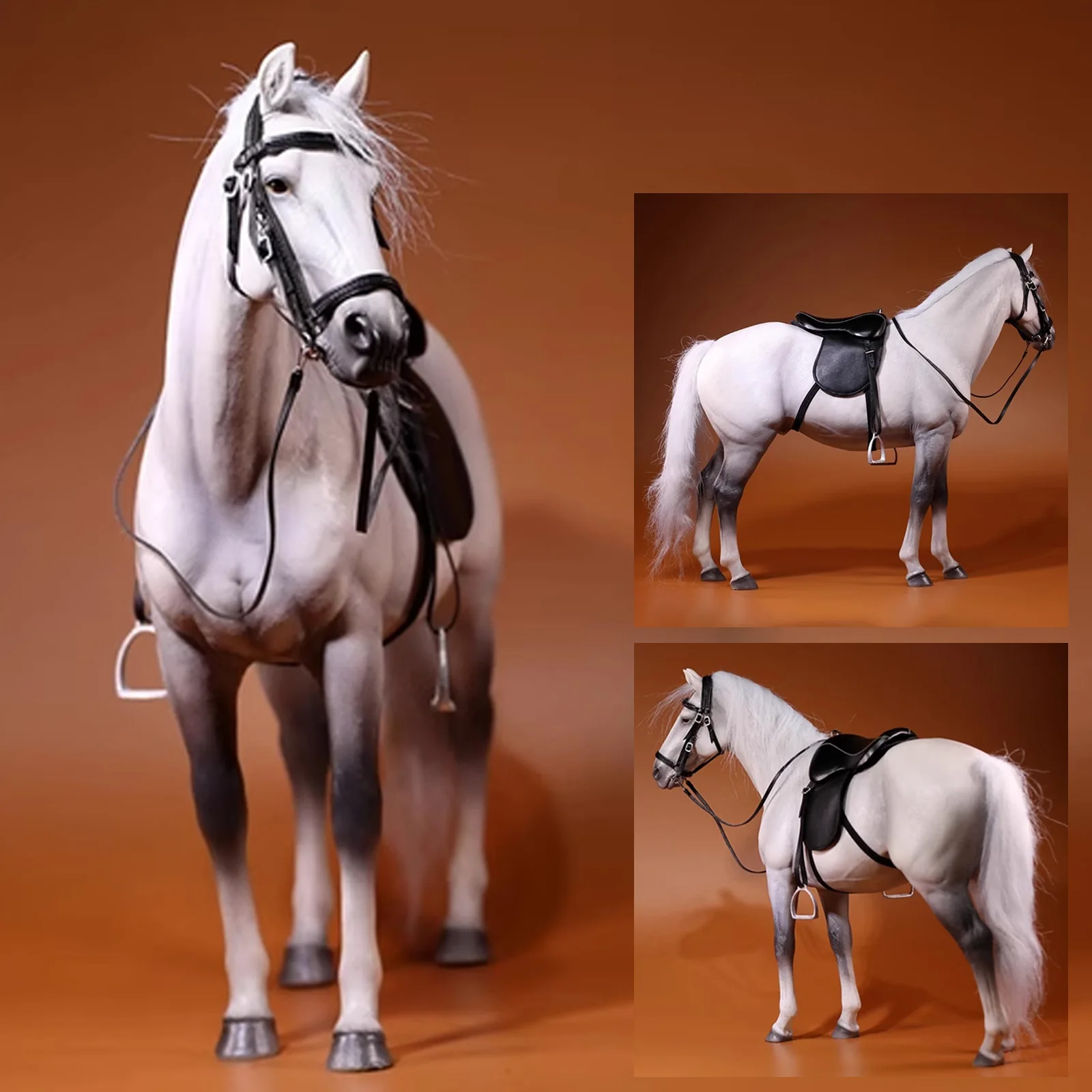 

1/6 Scale European Warmblood Horse Model - Detailed Equestrian Figure with Saddlery for Collector Diorama Displays