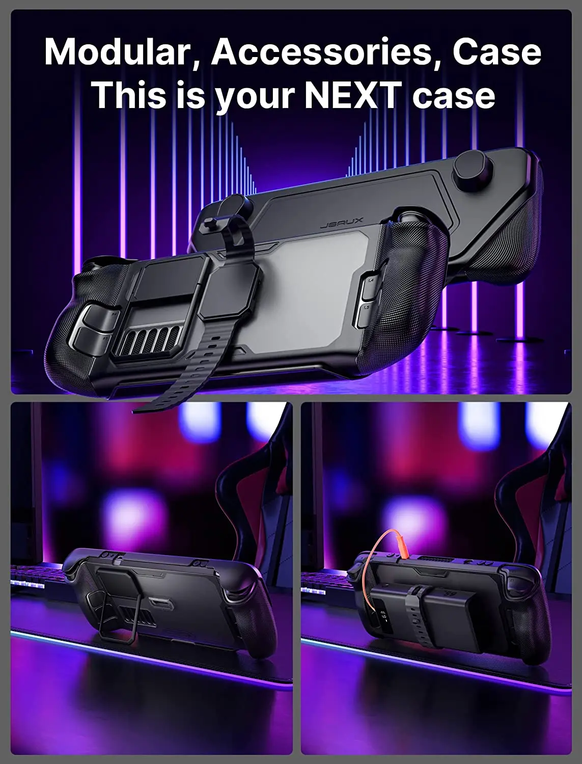 ModCase for Steam Deck OLED, Steam Deck OLED Case with Detachable Front Shell Valve Steam Deck OLED Protective Case Accessories