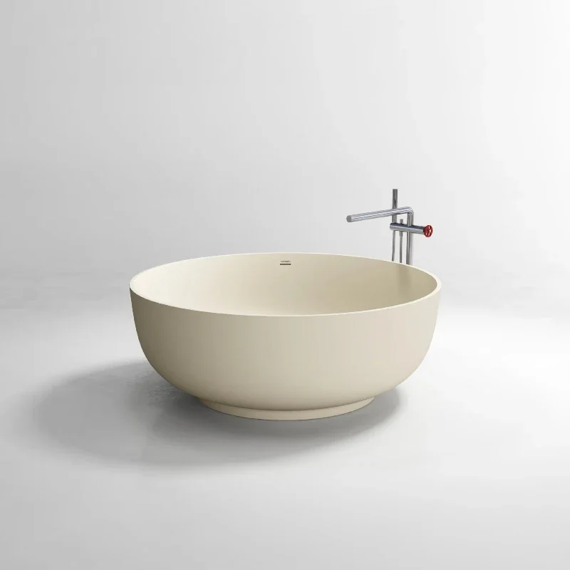 

Luxury bathroom Round resin solid surface bathtub Spa 1.5 meters