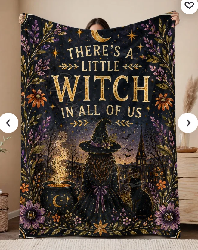 Halloween Blanket Boho Home Decor Cozy Fall Throw Witch Gift Practical Magic Blanket Spooky Season Home Decor Blanket